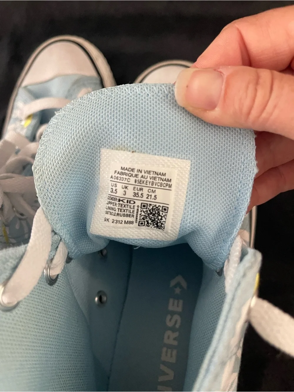 Converse High Top Platform Sneakers - Light Blue with White Daisy Print